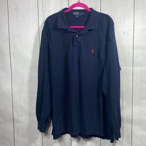 Polo Ralph Lauren Navy Long Sleeve Polo Shirt XXL Preppy Classic Coastal Grandpa